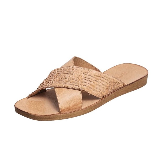Antelope Shoes - Antelope Stone Crisscross Yasmine Tan Leather Sandals Women’s Size EU 37 NIB